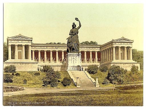 038-Статуя Баварии на лугу Терезы-открытка 19-го века